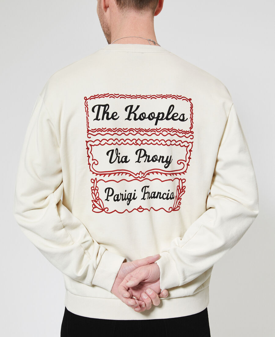 The Kooples H LIGHT BEIGE sweatshirt with beige via prony screen print