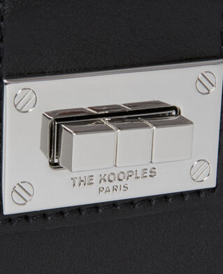 The Kooples WOMEN BLACK medium emily pouch in black leather