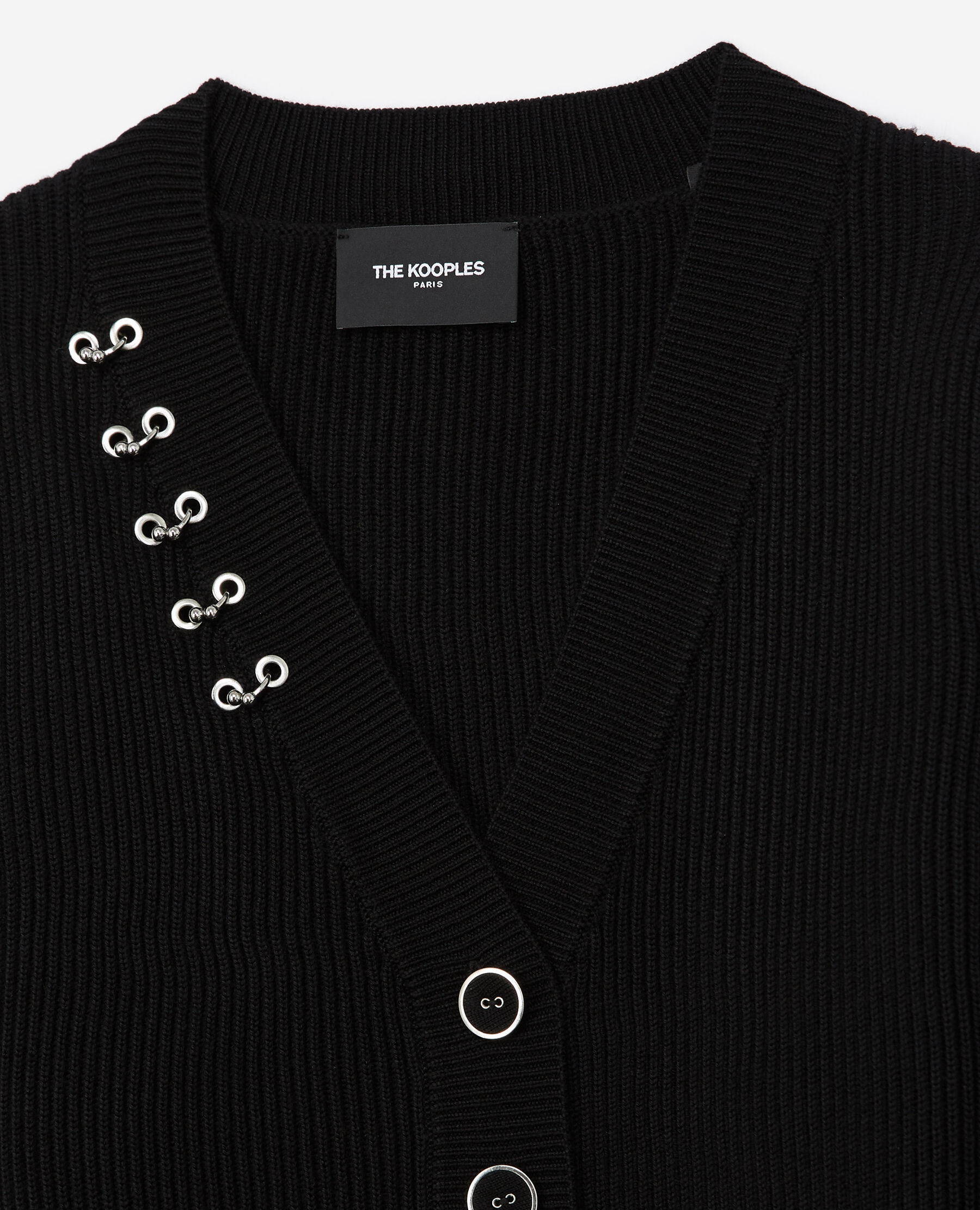 Black merino wool cardigan The Kooples