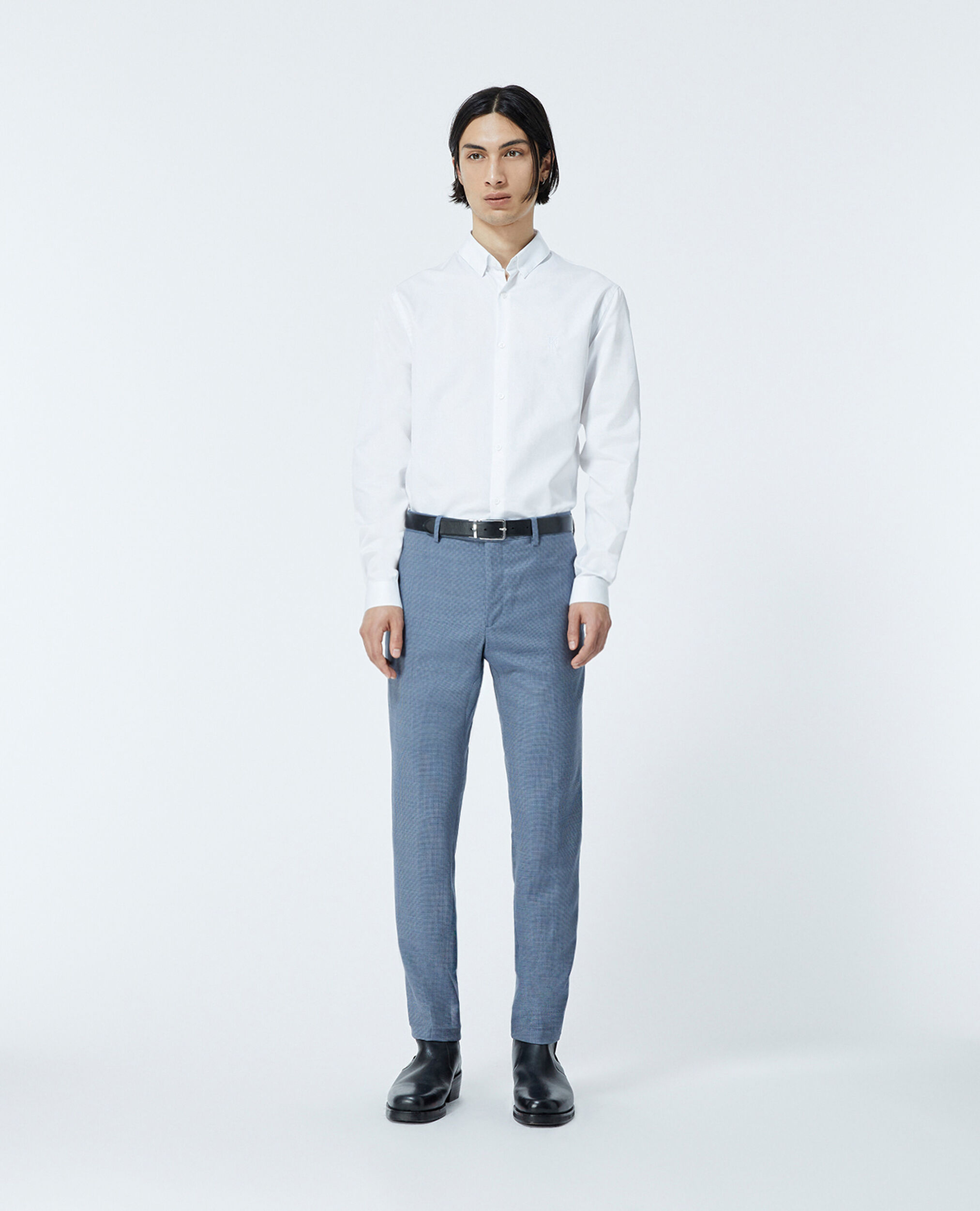 Pantalon costume bleu clair à carreaux, BLUE BLACK, hi-res image number null