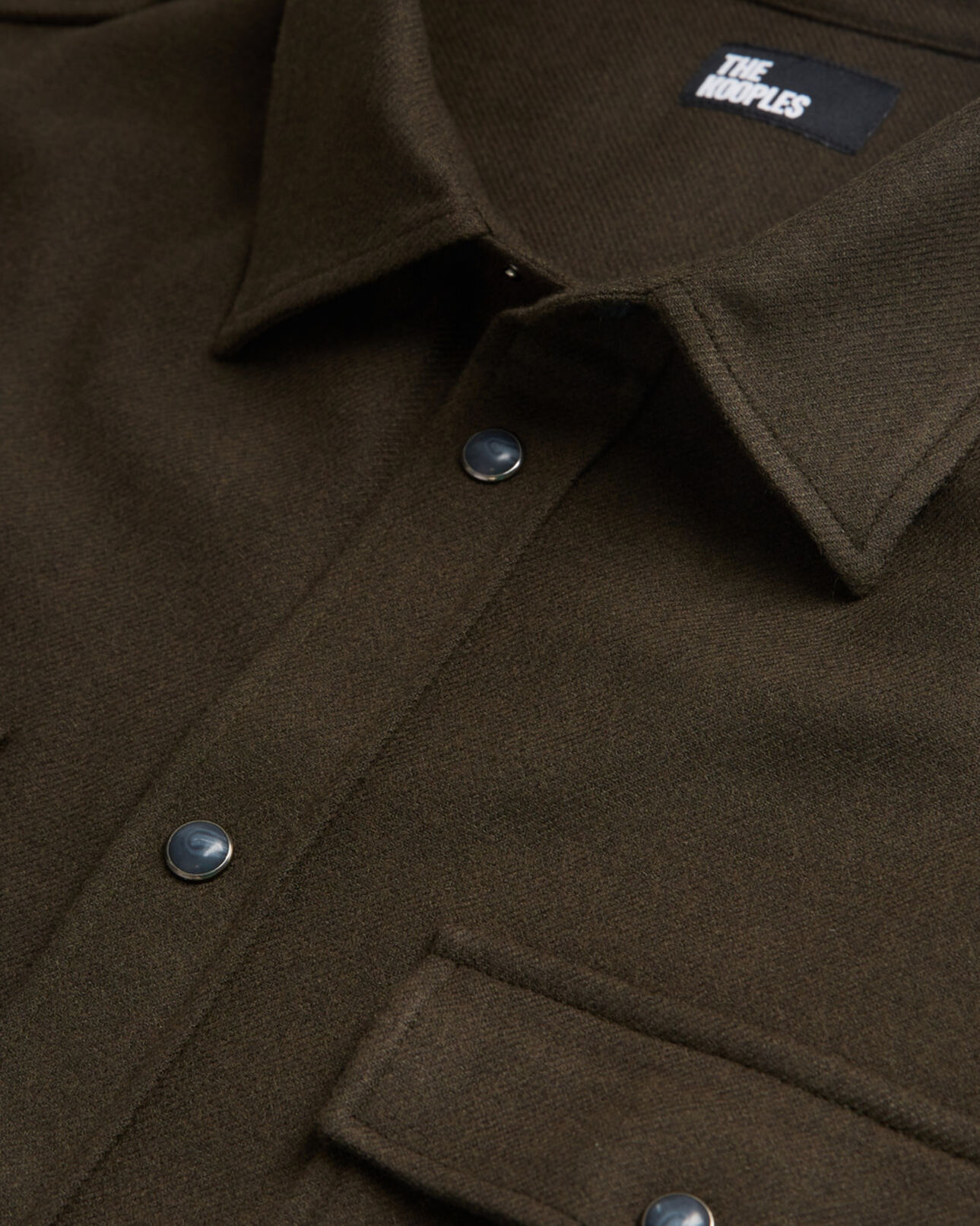 The Kooples MEN KAKI khaki shirt with classic collar