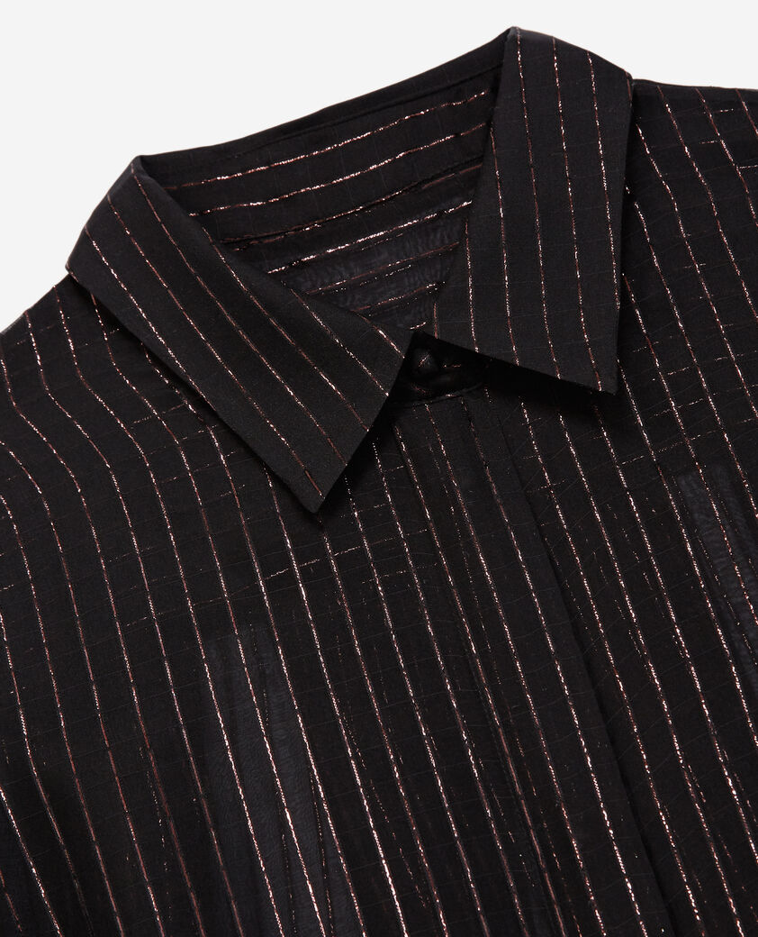 The Kooples WOMEN BLACK classic black shirt with thin stripes