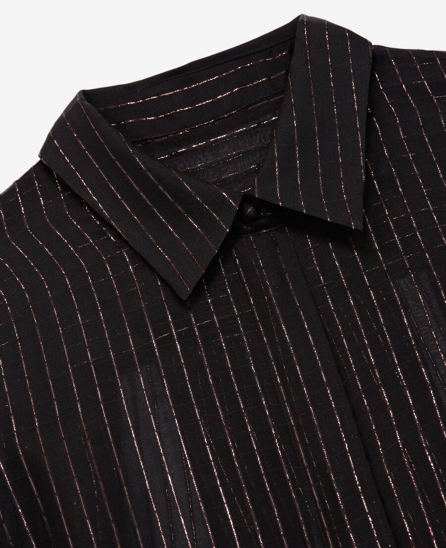 The Kooples WOMEN BLACK classic black shirt with thin stripes