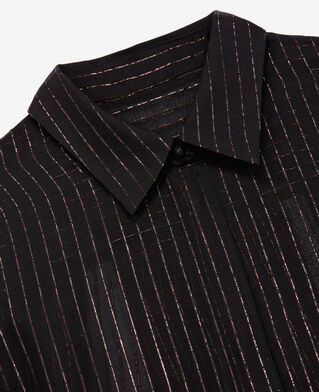 The Kooples WOMEN BLACK classic black shirt with thin stripes