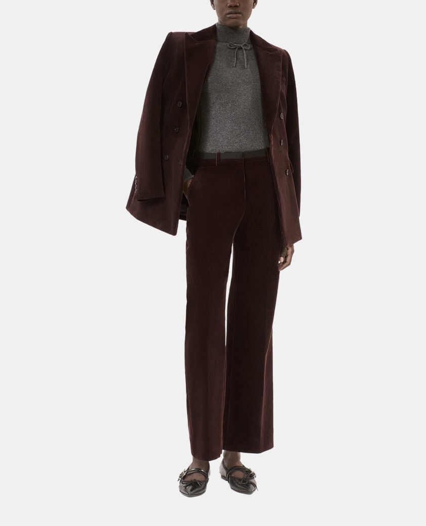 The Kooples DAMEN BROWN braune cordhose mit geradem bein