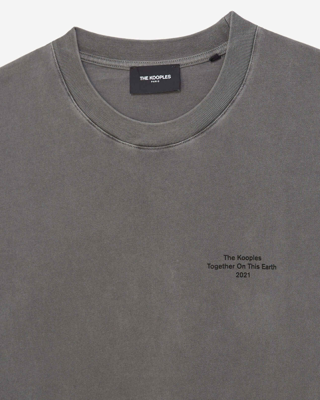 The Kooples HOMME GREY t-shirt gris coton à imprimés contrastés