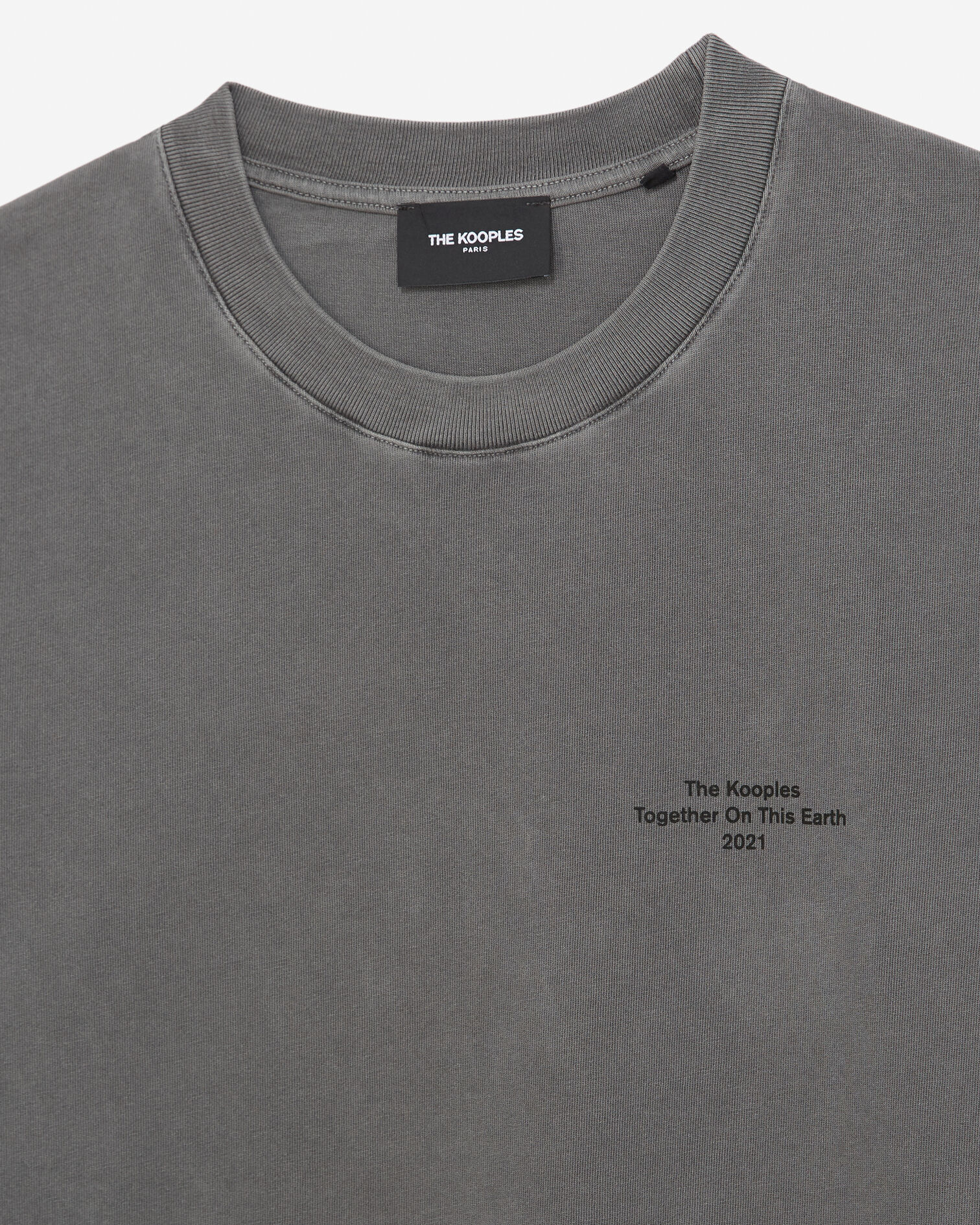 T-shirt gris coton à imprimés contrastés, GREY, hi-res image number null