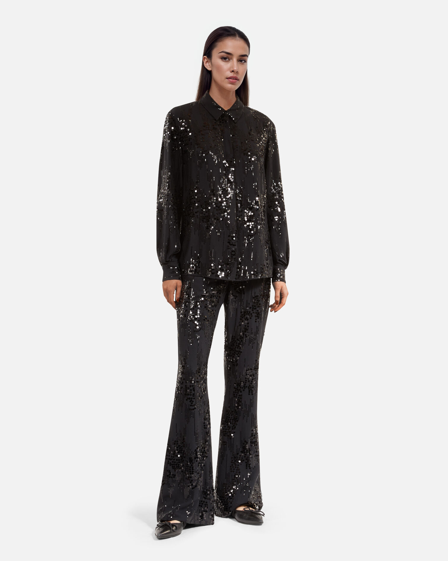 Black sequined shirt, BLACK, hi-res image number null