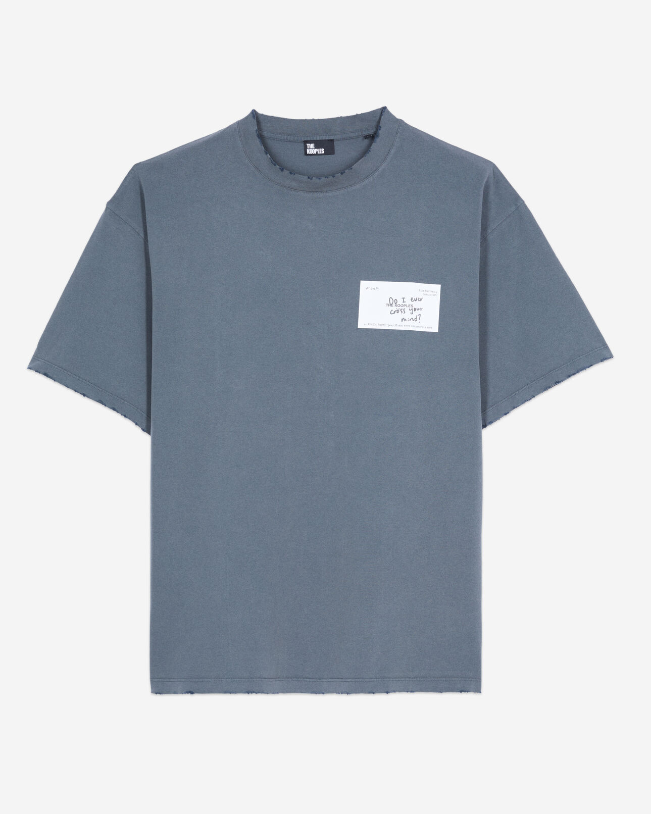 The Kooples MEN DARK BLUE blue business card serigraphy t-shirt
