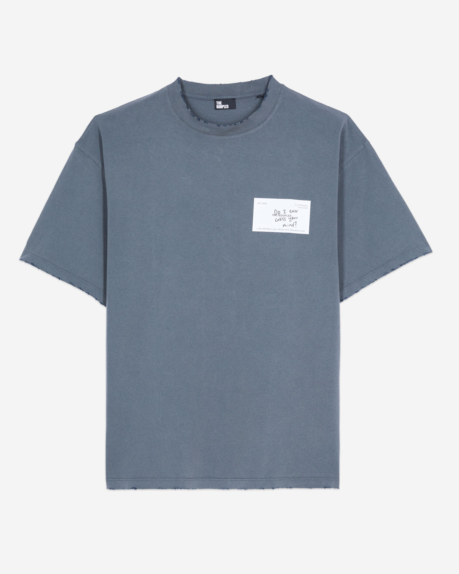 Blue Business card serigraphy t-shirt, DARK BLUE, hi-res image number null