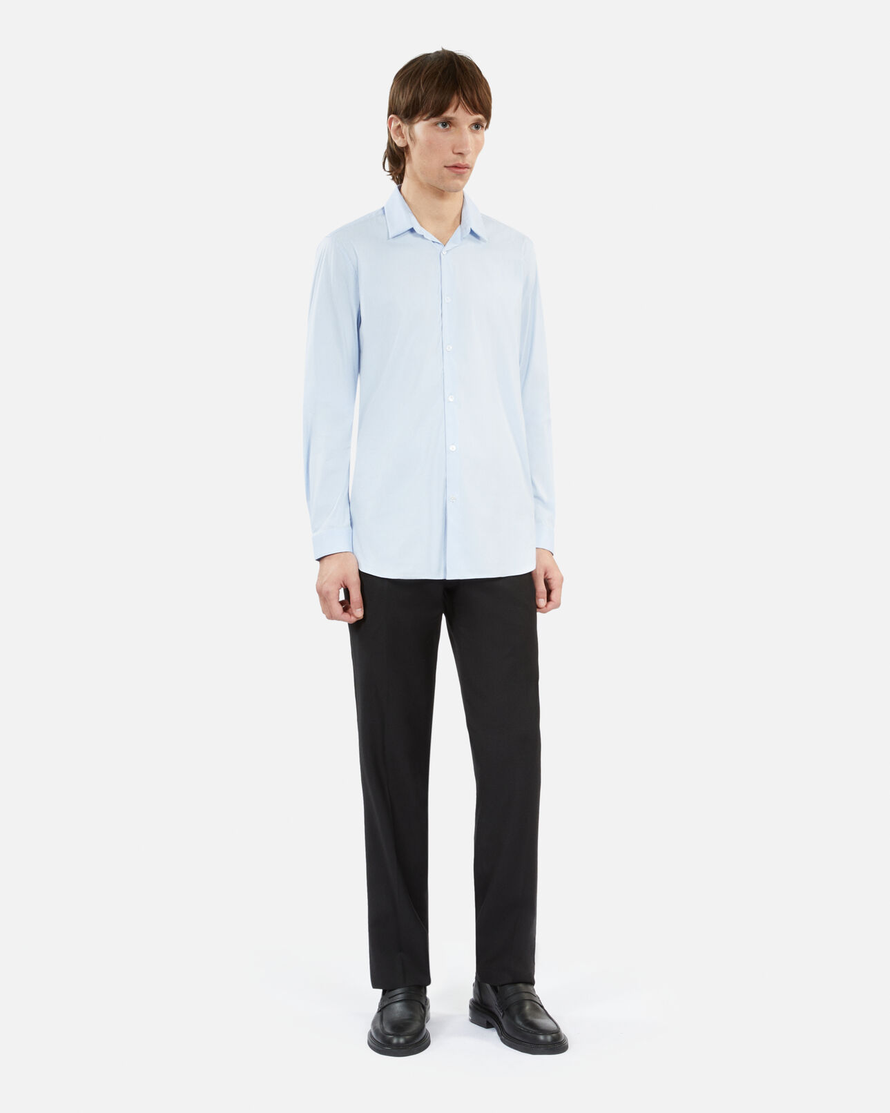The Kooples MEN BLUE SKY sky blue poplin formal shirt