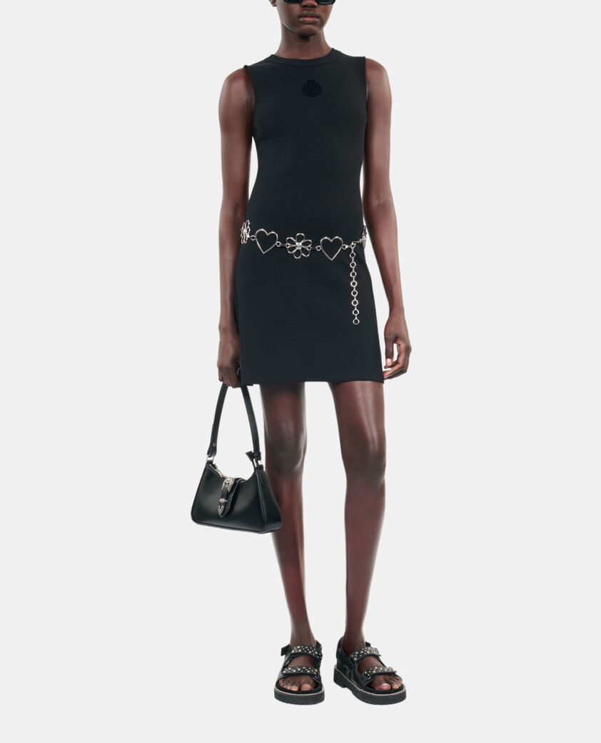 The Kooples FEMME BLACK robe courte blason noire