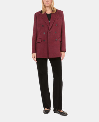 The Kooples FEMME BLACK - RED blazer pied de poule noir et rouge