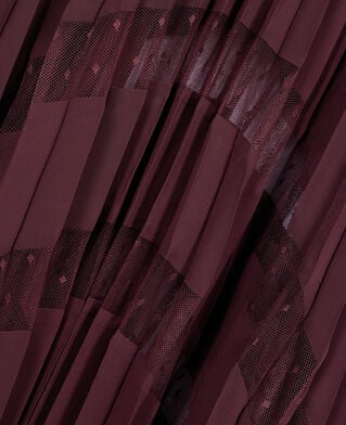 The Kooples WOMEN BURGUNDY long burgundy pleated dress