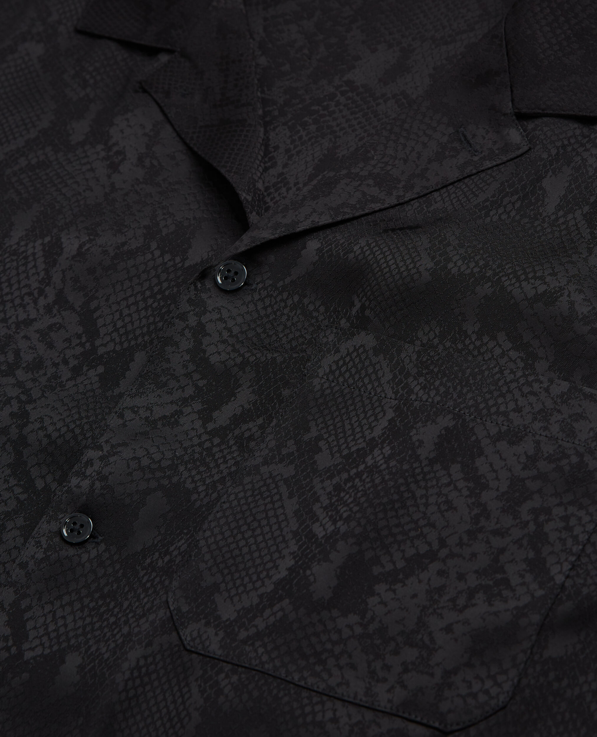 Snakeskin print casual shirt, BLACK, hi-res image number null