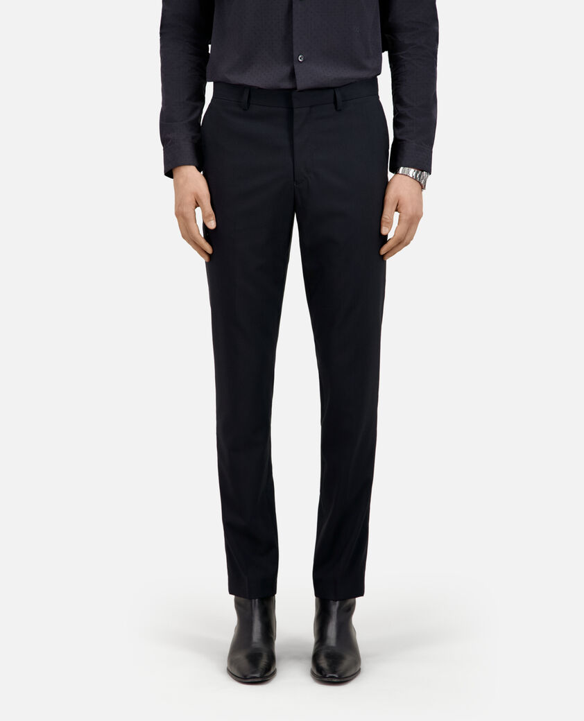 The Kooples MEN DARK NAVY prince of wales navy blue wool suit trousers