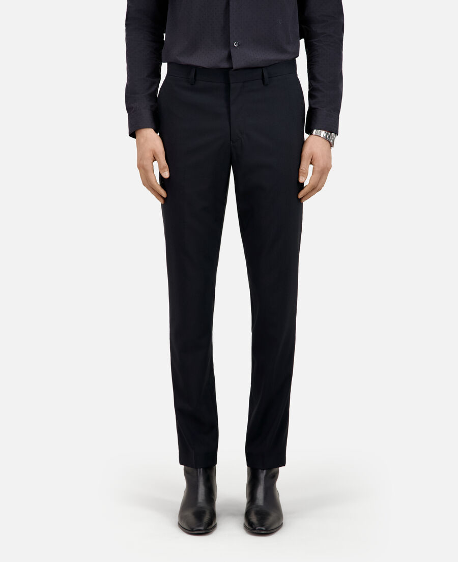 The Kooples HOMME DARK NAVY pantalon de costume prince de galles en laine bleu marine