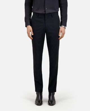 The Kooples HOMME DARK NAVY pantalon de costume prince de galles en laine bleu marine