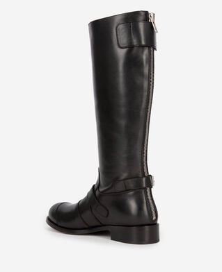 The Kooples FEMME BLACK bottes à boucles en cuir noir