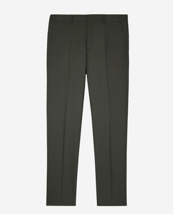 The Kooples HOMME KAKI pantalon de costume en laine kaki coupe ajustée