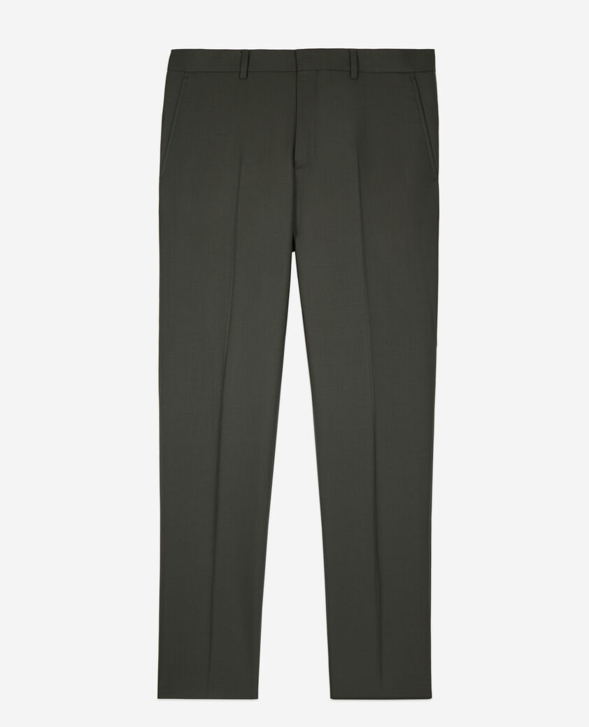 The Kooples MEN KAKI khaki wool suit trousers fitted trousers