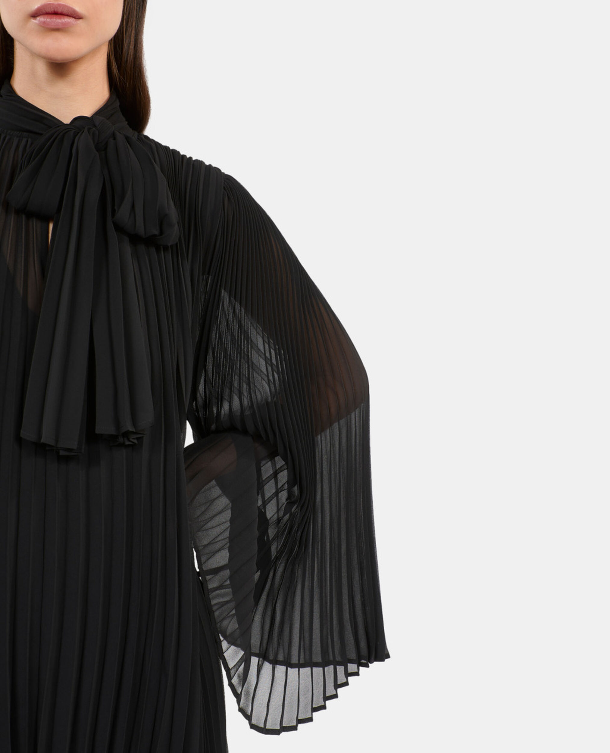 Short black pleated dress, BLACK, hi-res image number null