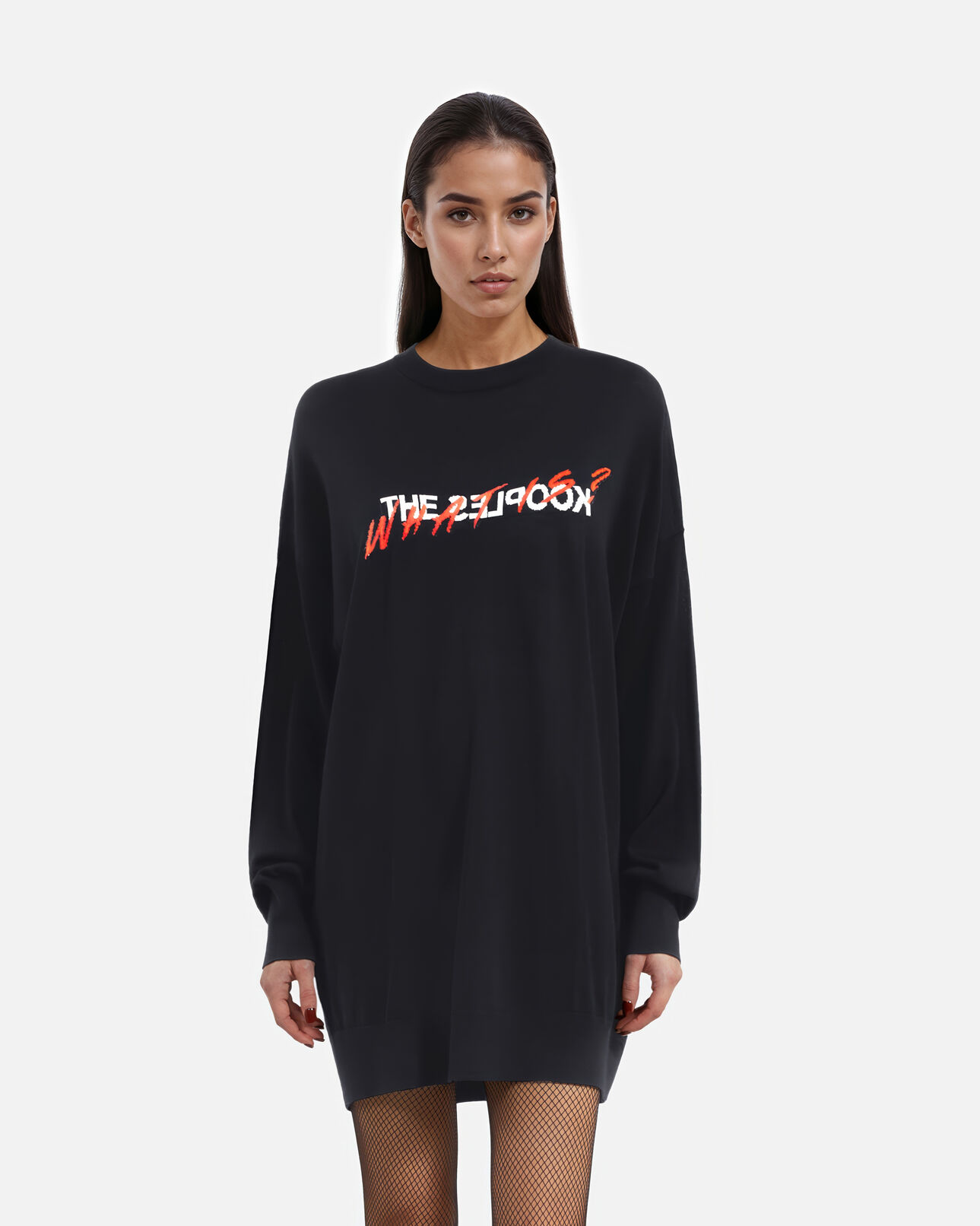 The Kooples FEMME BLACK RED OFF WHITE pull what is en laine noir