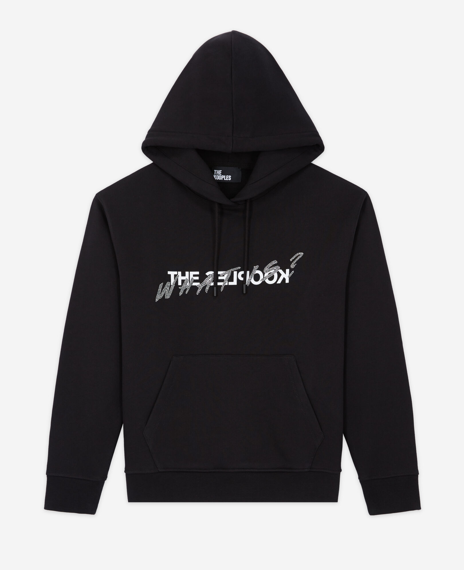 The Kooples DAMEN BLACK damen schwarzes sweatshirt mit „what is“-strassbesatz