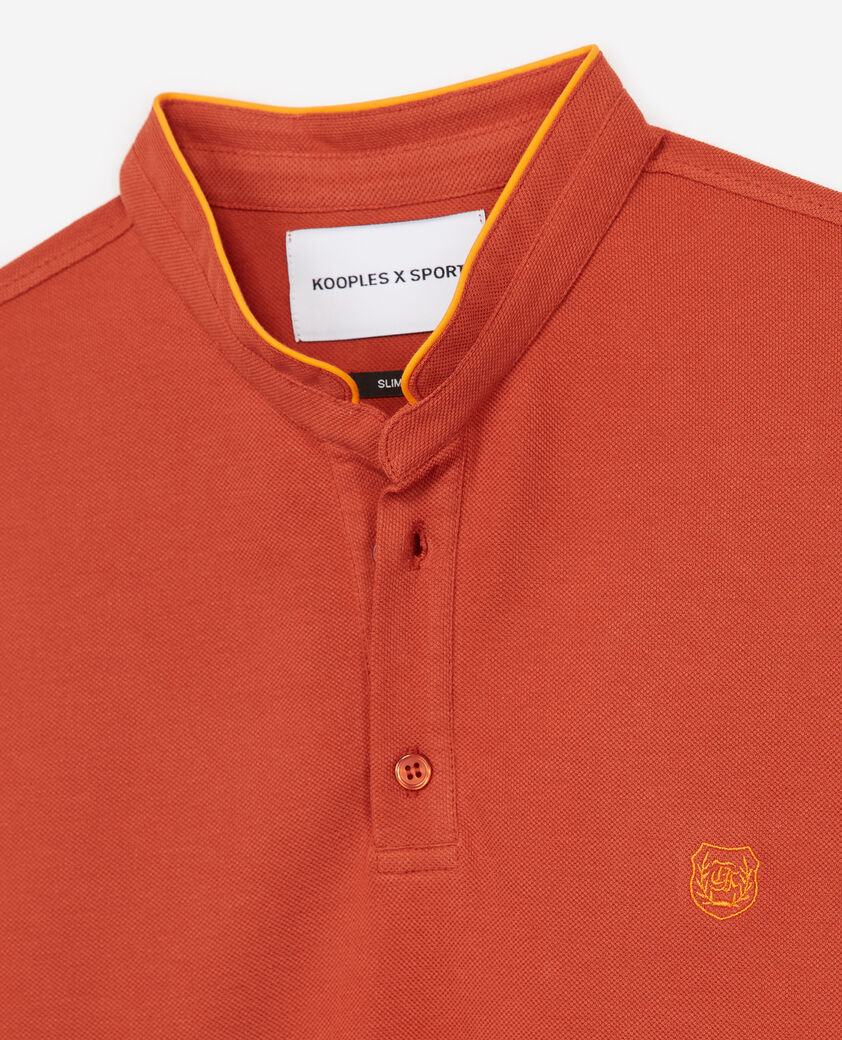 The Kooples HOMME ROOBOIS ORG / CLEMENTINE polo orange &agrave; finitions cl&eacute;mentine
