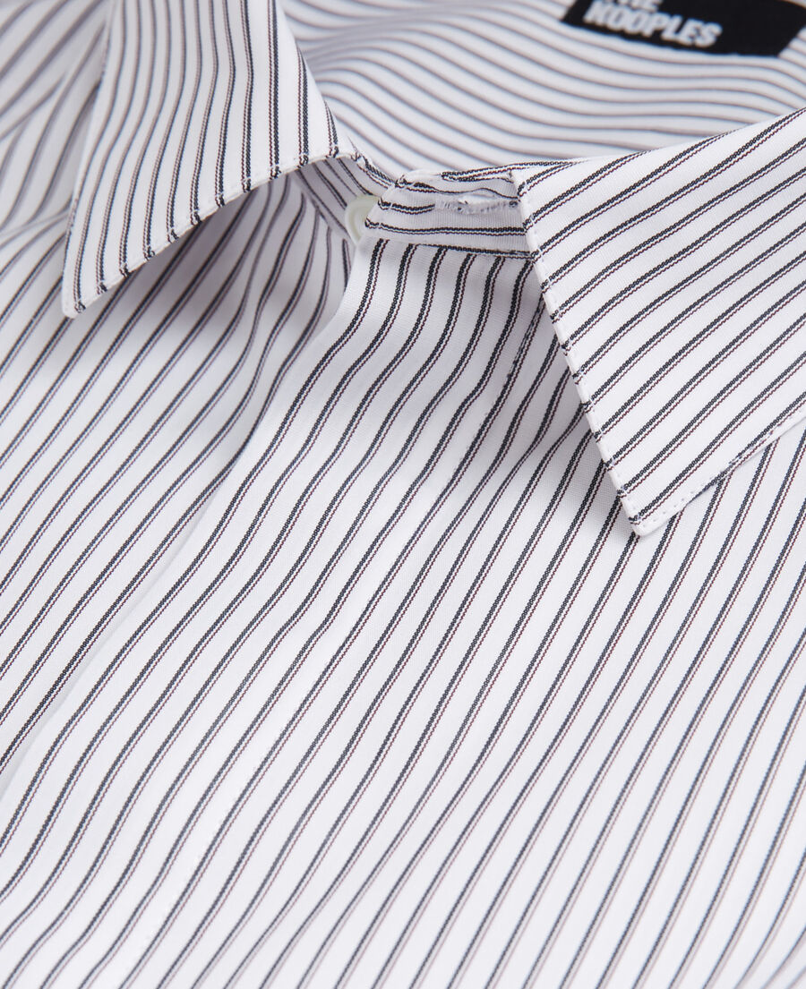 The Kooples HOMME GREY-WHITE chemise col classique à rayures