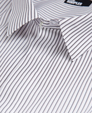 The Kooples HOMME GREY-WHITE chemise col classique à rayures