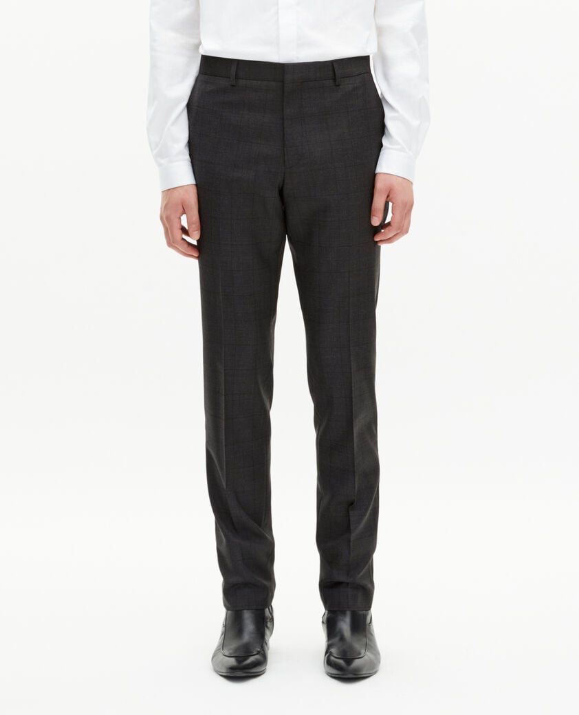 The Kooples HERREN BLACK schwarze, karierte slim-fit-anzughose aus wolle
