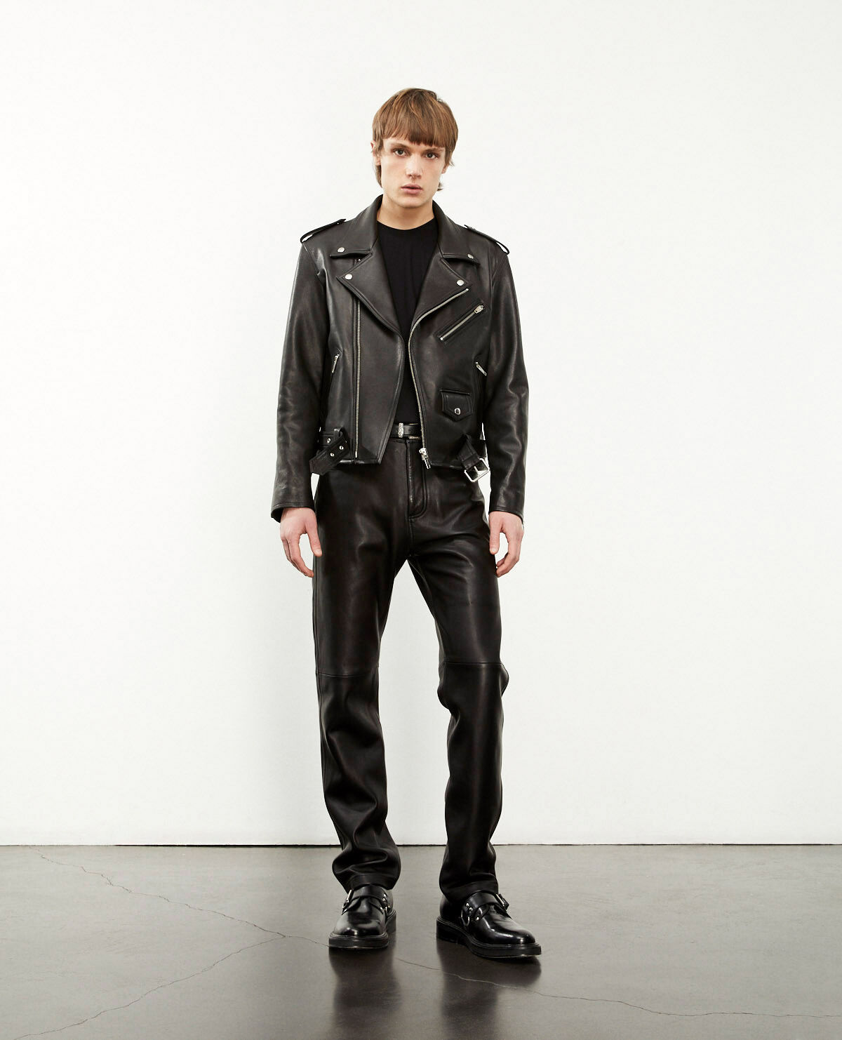 Blouson cuir noir d tails zipp s The Kooples