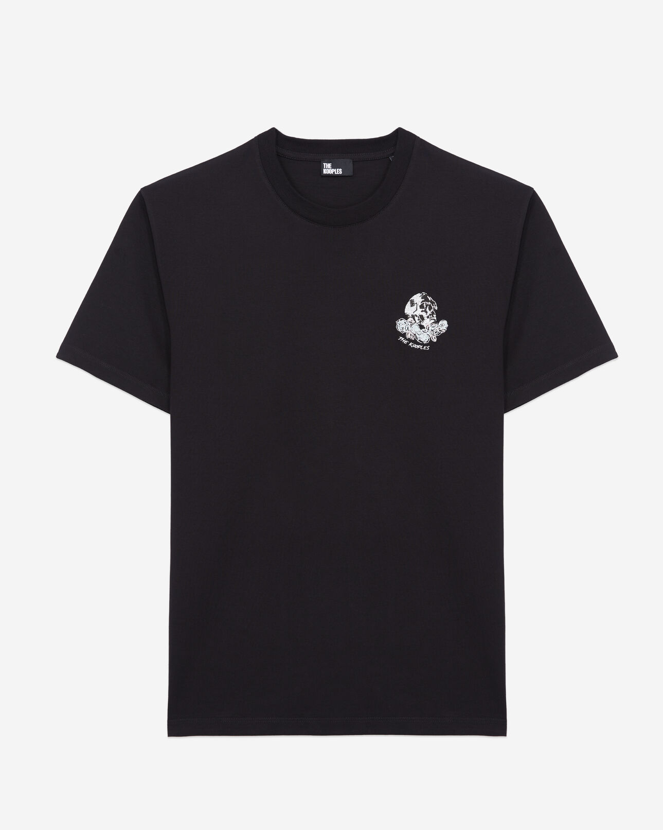 The Kooples HOMME BLACK t-shirt noir avec broderie vintage skull