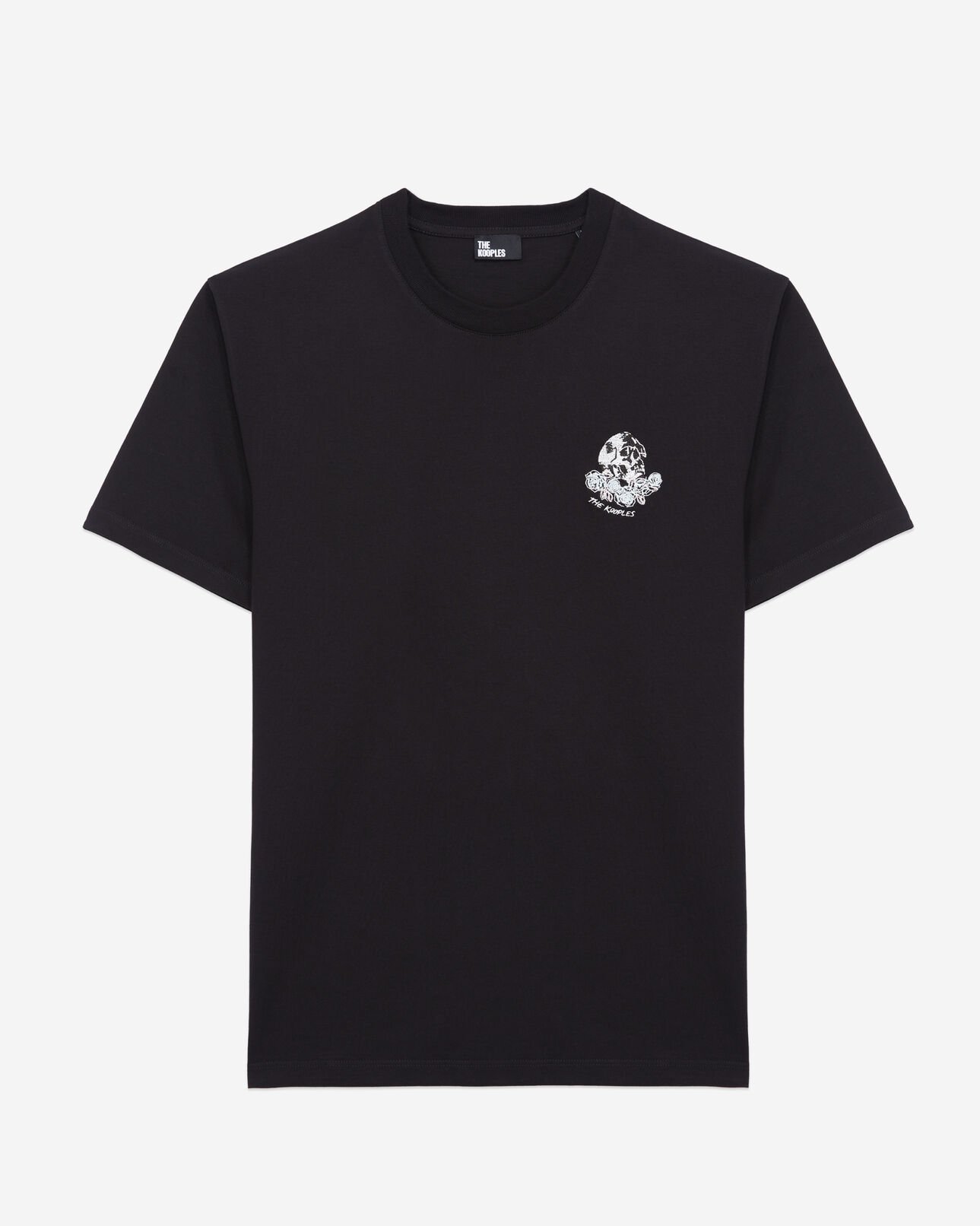 The Kooples HOMME BLACK t-shirt noir avec broderie vintage skull