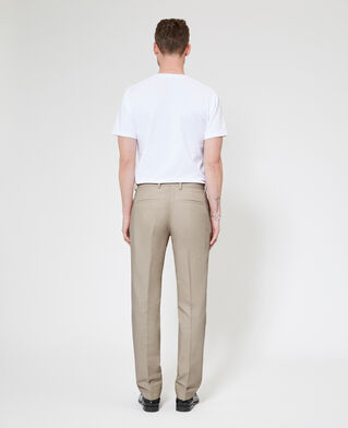 The Kooples HOMME LIGHT BEIGE pantalon de costume en coton lin beige
