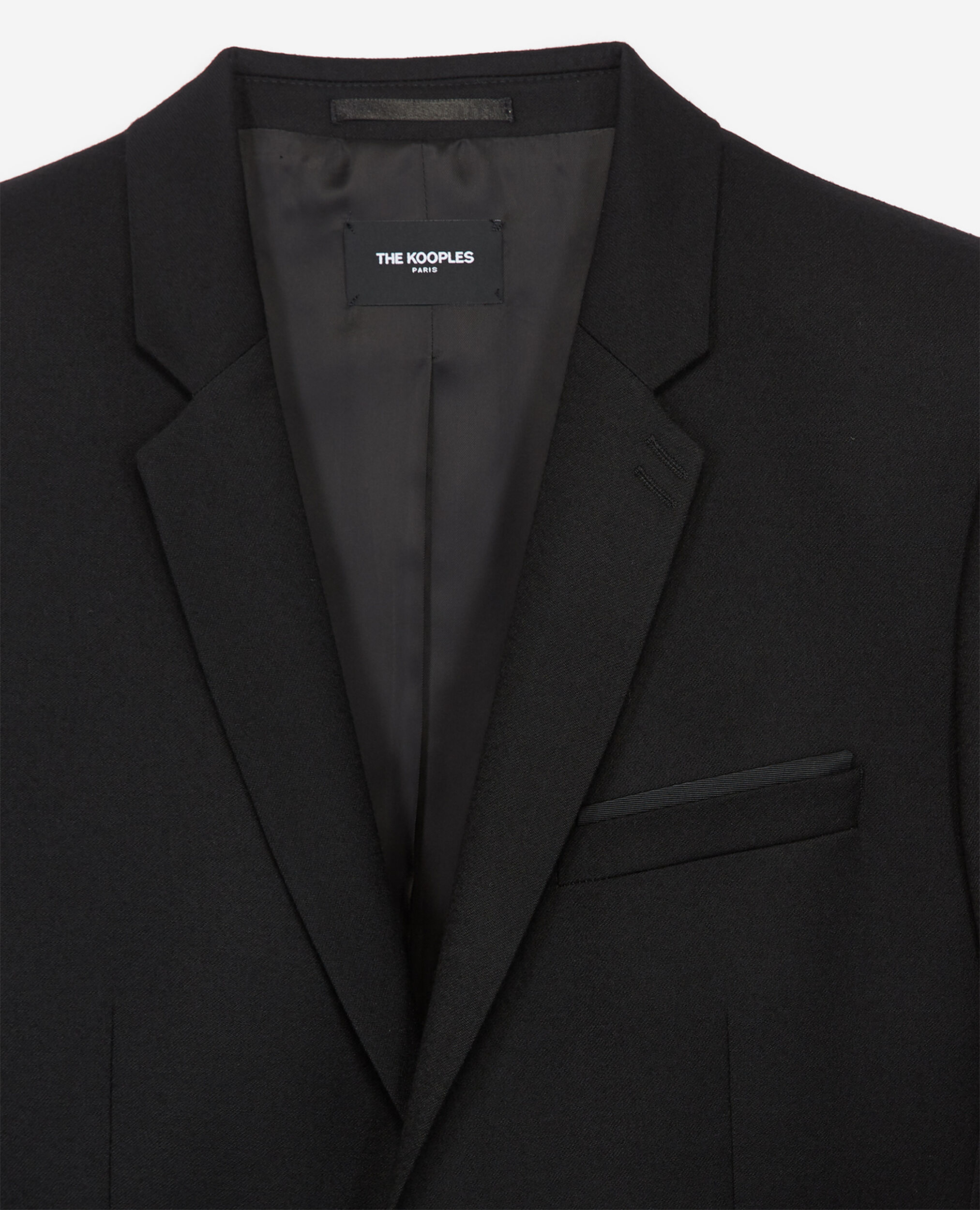 Veste habillée laine noire col cranté, BLACK, hi-res image number null