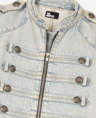 The Kooples FEMME BABY BLUE robe courte en denim bleue