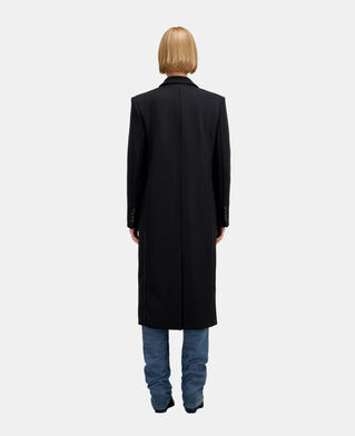 The Kooples WOMEN BLACK long black wool coat
