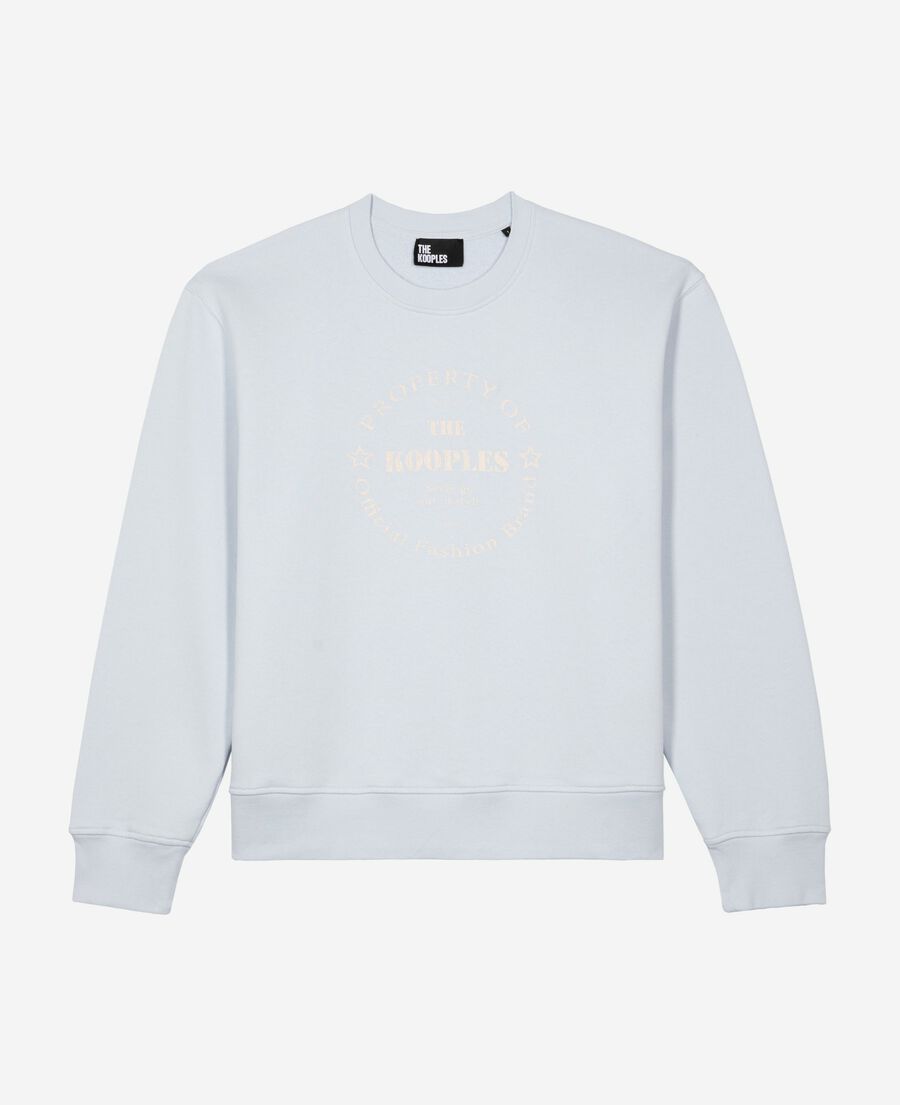 The Kooples FEMME LIGHT BLUE sweatshirt avec sérigraphie bleu clair