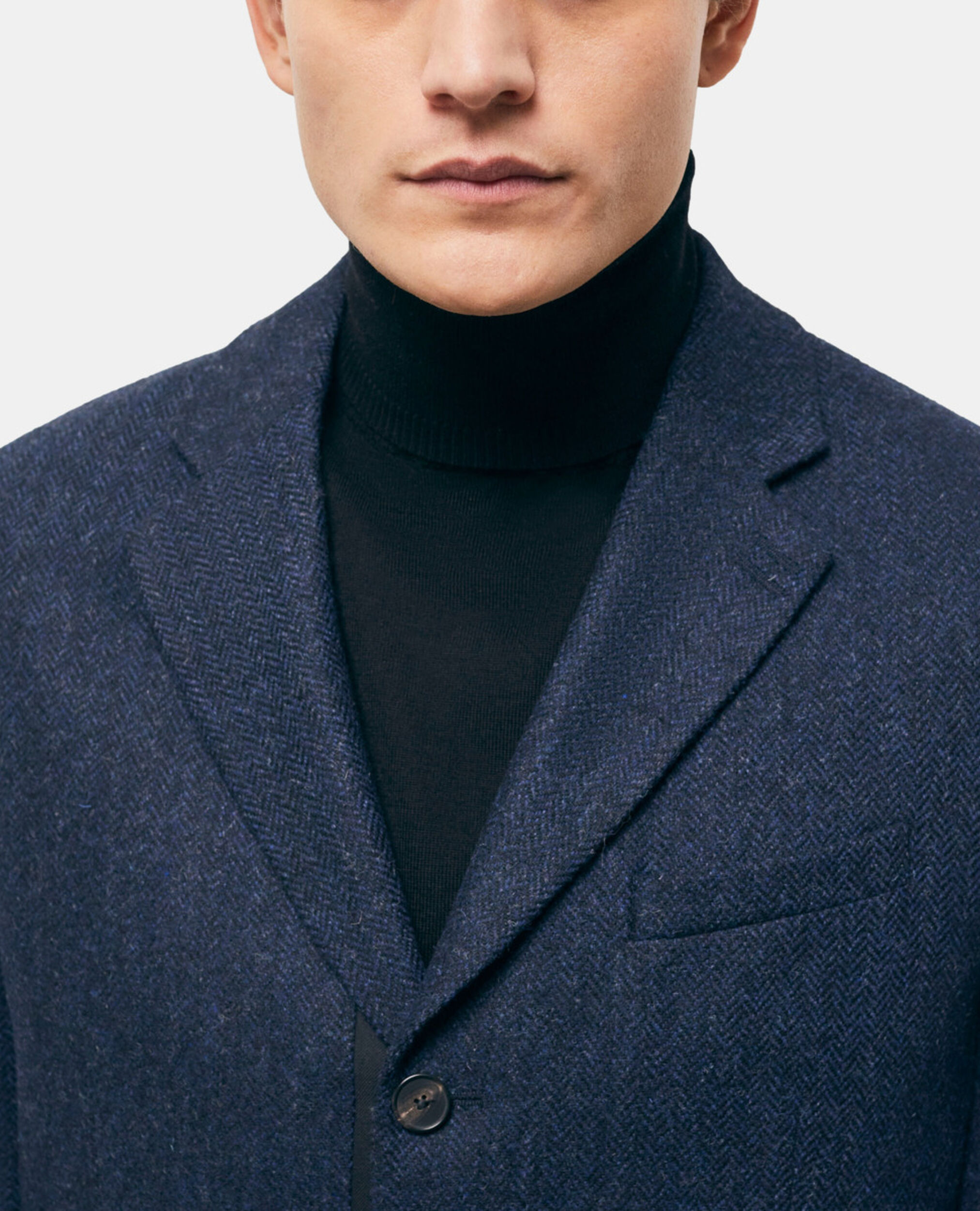 Blue patterned wool jacket, NAVY, hi-res image number null