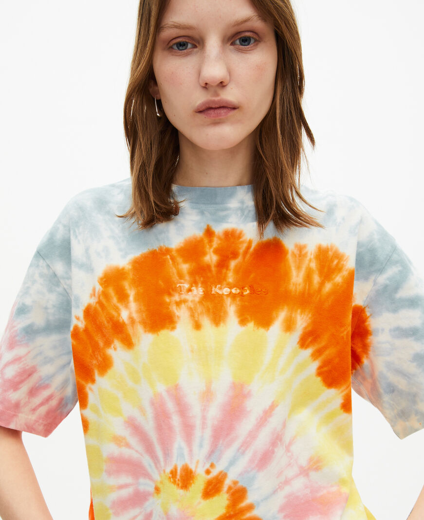 The Kooples WOMEN BABY BLUE multicolor tie-dye t-shirt