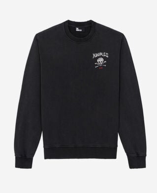 The Kooples H BLACK WASHED black screen print sweatshirt