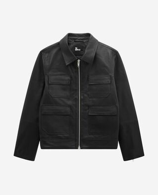 The Kooples HOMME BLACK blouson en cuir noir