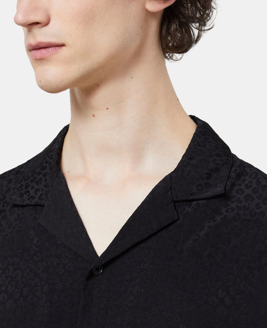 leopard print shirt with hawaiian collar