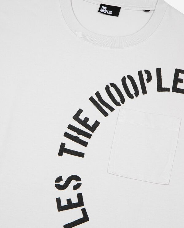 The Kooples HOMME LIGHT GREY t-shirt avec sérigraphie gris