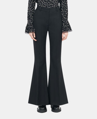 The Kooples FEMME BLACK pantalon tailleur en laine m&eacute;lang&eacute;e noir