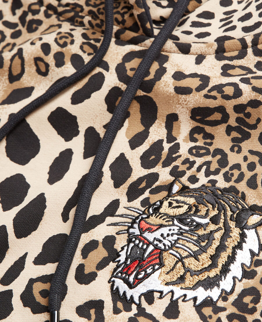 baumwollsweatshirt mit leopardenmuster