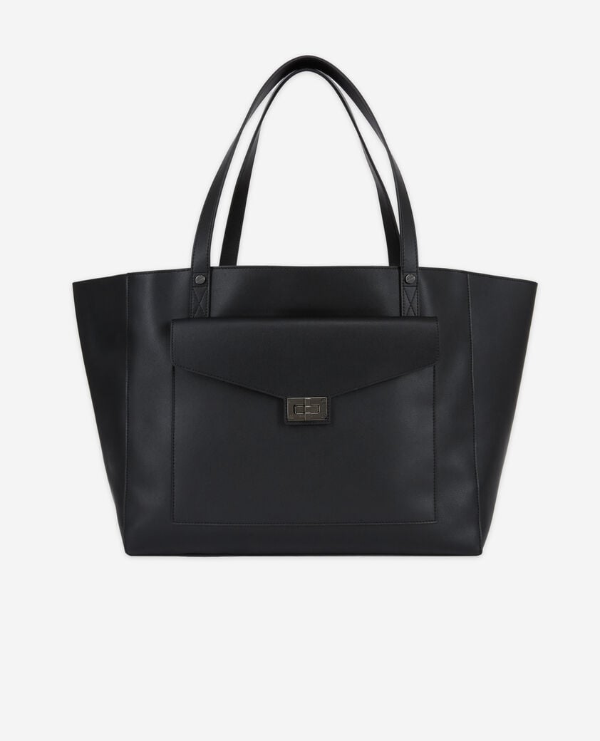 The Kooples F BLACK black leather tote bag
