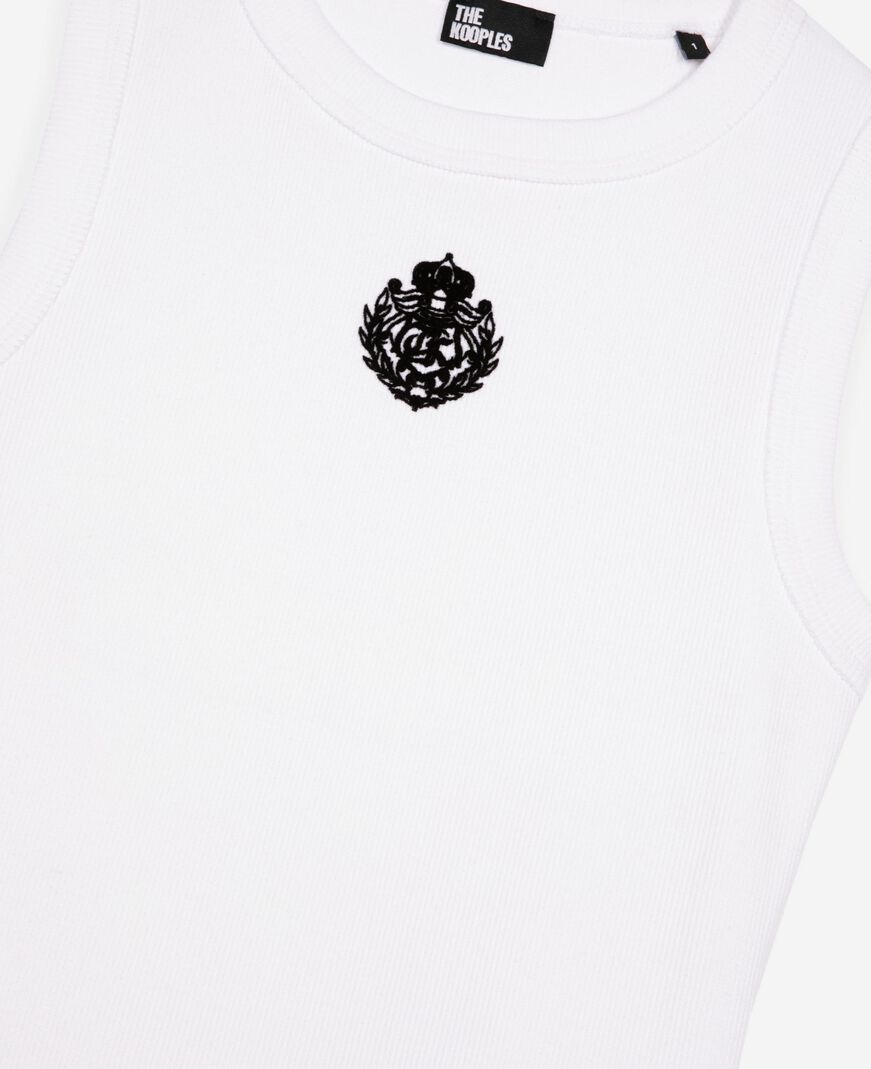 The Kooples FEMME WHITE robe courte avec logo blanche